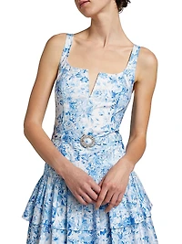 Celeste Floral Cotton Poplin Midi-Dress