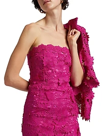 Mirelle Guipure Lace Strapless Maxi Dress