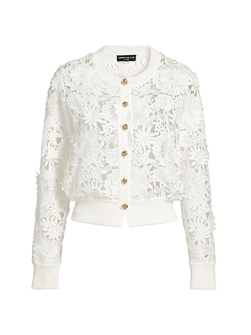 Erin 3D Guipure Lace Cardigan