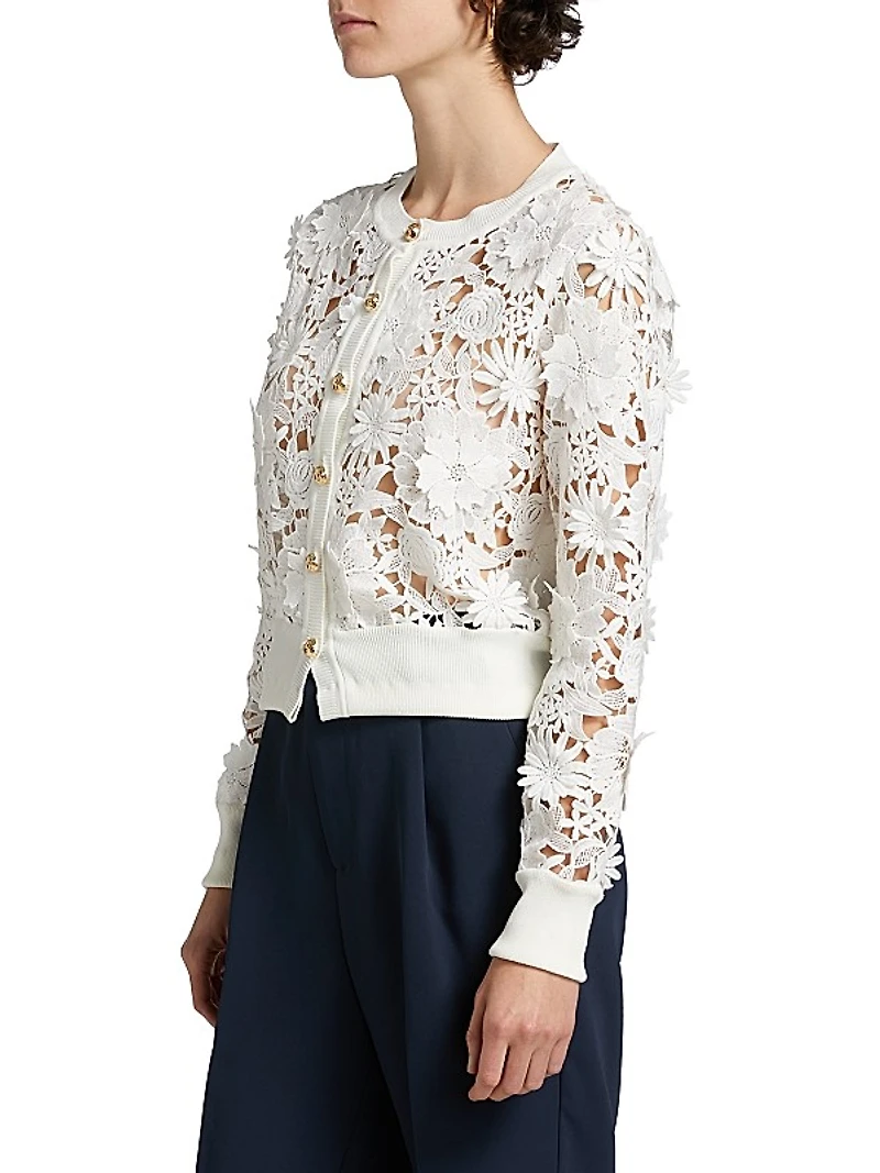 Erin 3D Guipure Lace Cardigan
