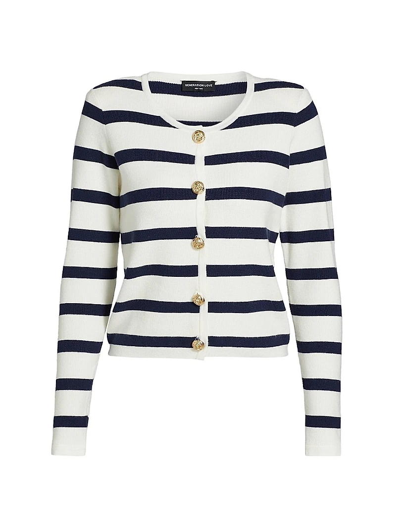 Logan Striped Crop Cardigan