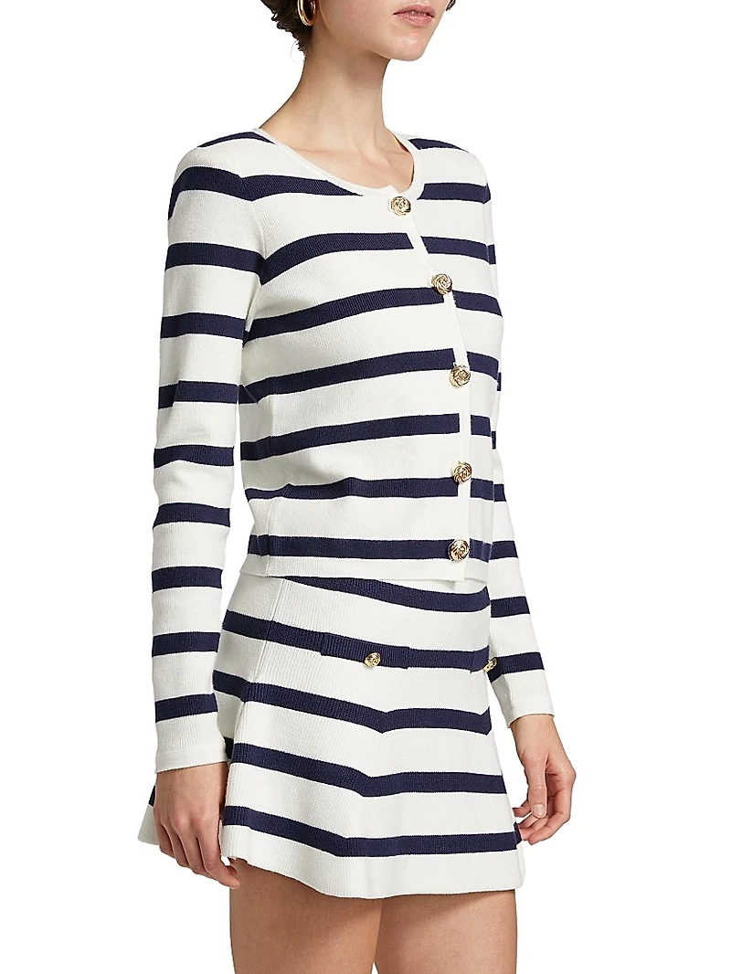 Logan Striped Crop Cardigan