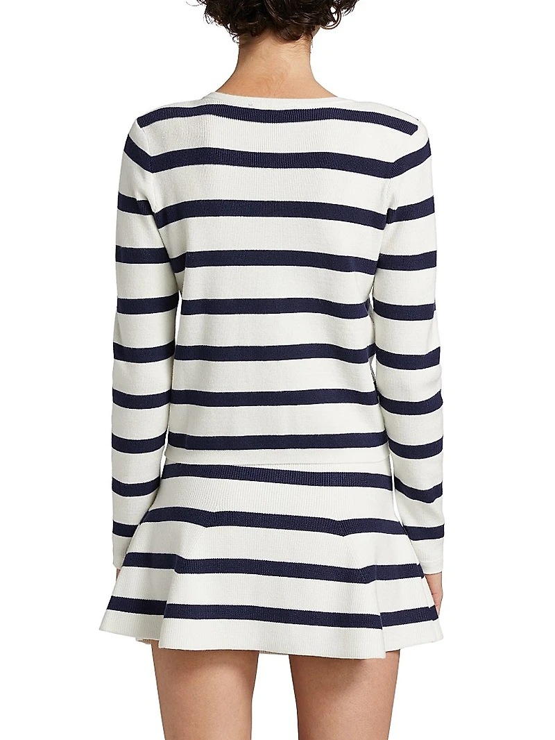 Logan Striped Crop Cardigan