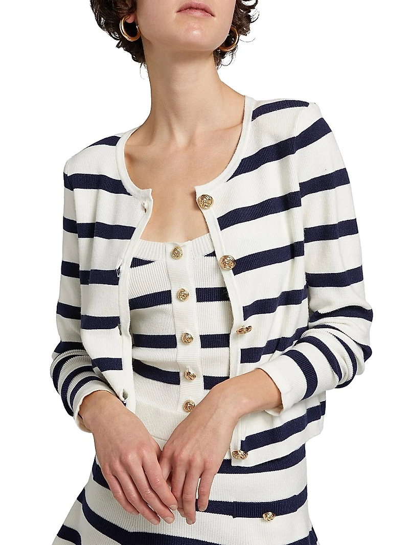 Logan Striped Crop Cardigan