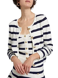 Logan Striped Crop Cardigan