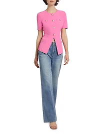 Reyes Tailored Crepe Short-Sleeve Jacket