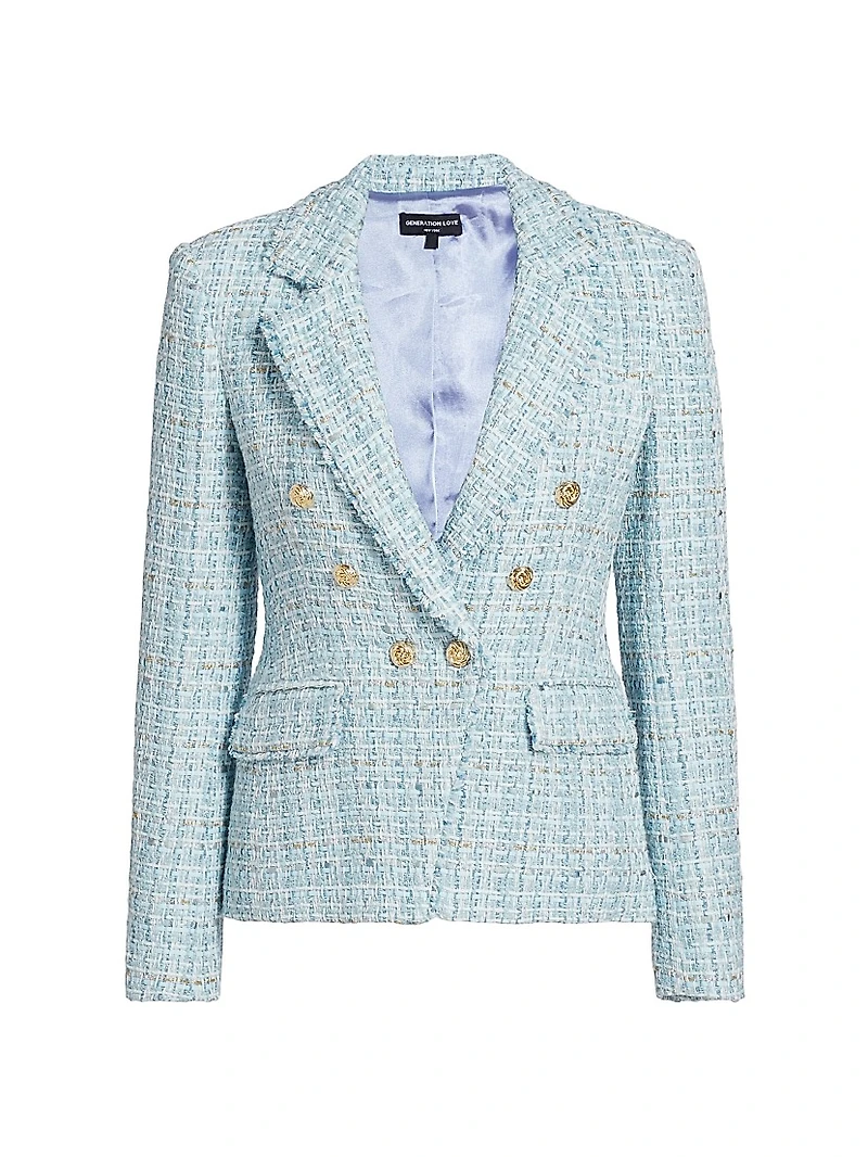Eliza Tweed Double-Breasted Blazer