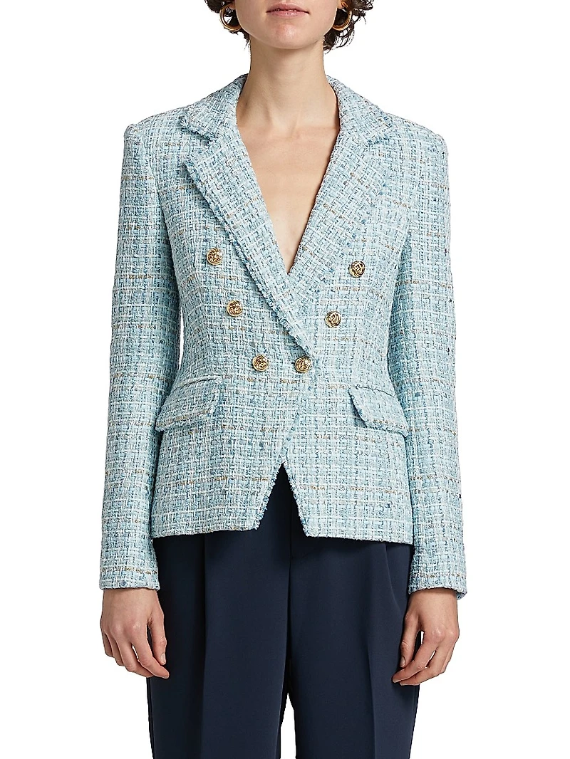 Eliza Tweed Double-Breasted Blazer