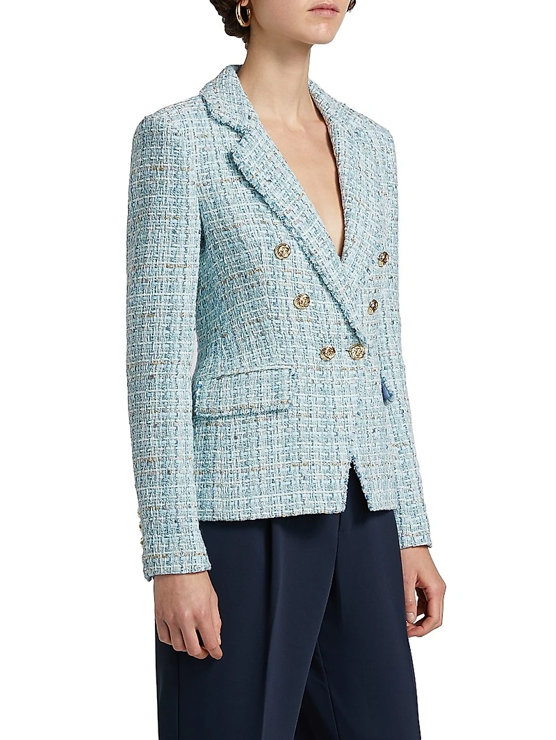 Eliza Tweed Double-Breasted Blazer