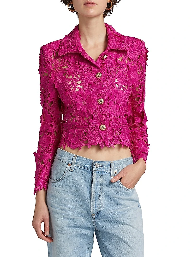Oliver 3D Guipure Lace Crop Jacket