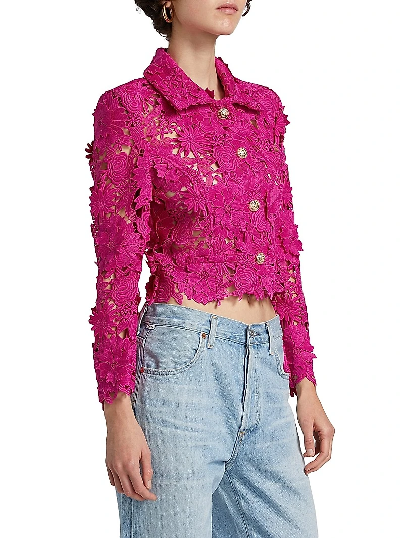 Oliver 3D Guipure Lace Crop Jacket