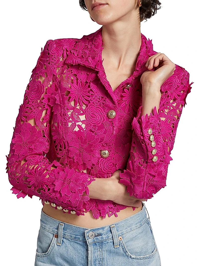 Oliver 3D Guipure Lace Crop Jacket
