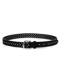 Ohen Studded Laser-Cut Suede Belt
