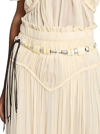 Rosly Bead & Leather Self-Tie Belt