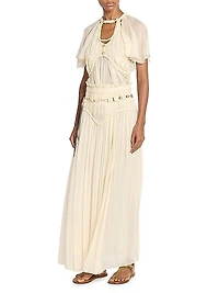 Rosly Bead & Leather Self-Tie Belt