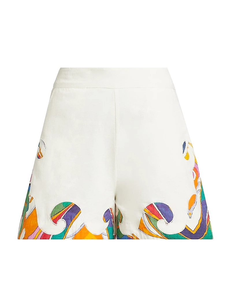 Gilda Wave Cotton High-Waisted Shorts