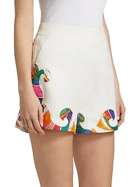 Gilda Wave Cotton High-Waisted Shorts