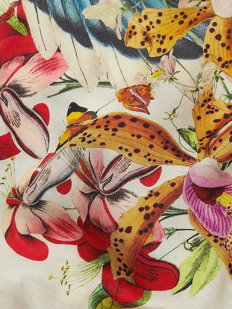 Star Floral Plunging V-Neck Maxi Dress