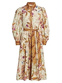 Marie Jane Floral Cotton Midi-Shirtdress