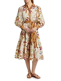 Marie Jane Floral Cotton Midi-Shirtdress