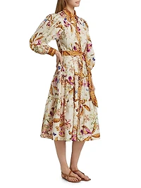Marie Jane Floral Cotton Midi-Shirtdress