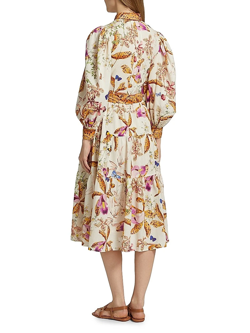 Marie Jane Floral Cotton Midi-Shirtdress