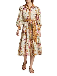 Marie Jane Floral Cotton Midi-Shirtdress