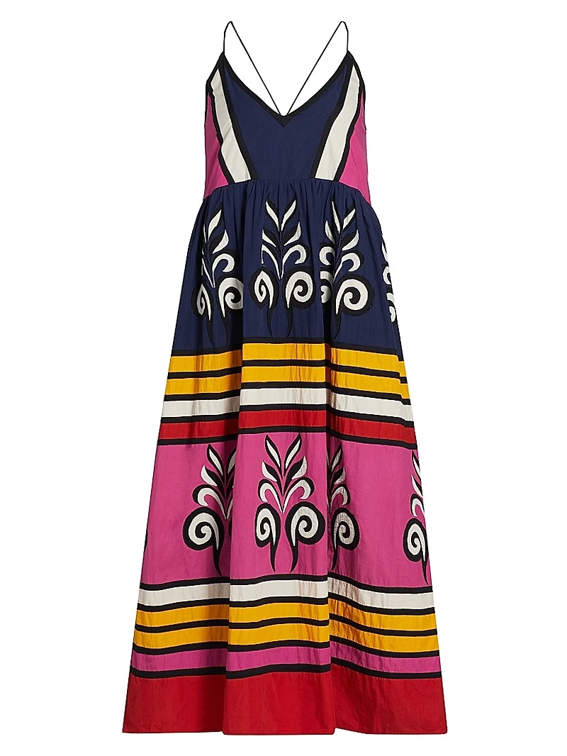 Antonella Striped Cotton Midi-Dress