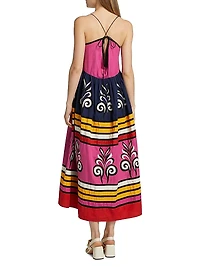 Antonella Striped Cotton Midi-Dress