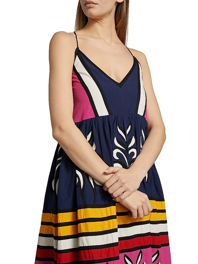 Antonella Striped Cotton Midi-Dress