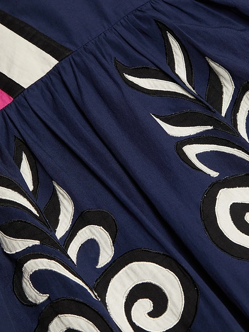 Antonella Striped Cotton Midi-Dress