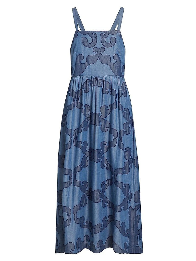 Della Patterned A-Line Midi-Dress