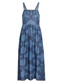 Della Patterned A-Line Midi-Dress
