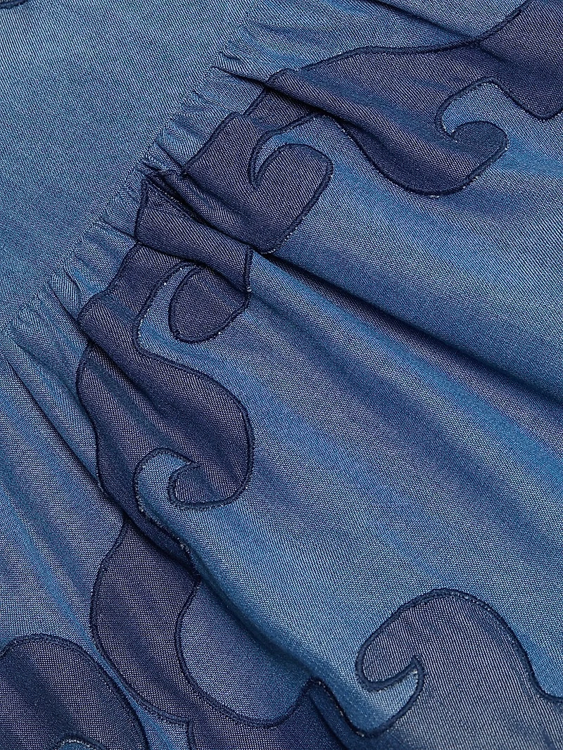 Della Patterned A-Line Midi-Dress