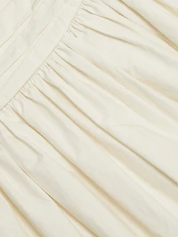 Malla Marine-Print Cotton Strapless Maxi Dress