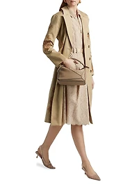 Venus Floral-Embroidered Double-Breasted Trench Coat