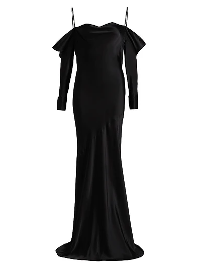 Melly Silk Off-The-Shoulder Gown