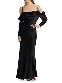 Melly Silk Off-The-Shoulder Gown