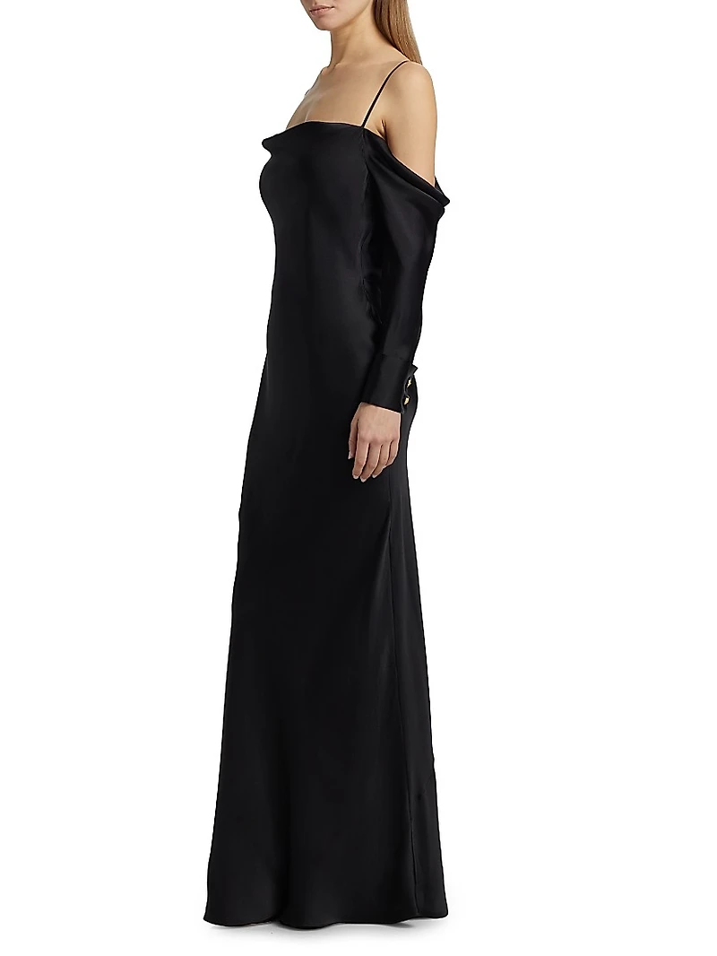 Melly Silk Off-The-Shoulder Gown