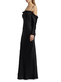 Melly Silk Off-The-Shoulder Gown