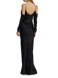 Melly Silk Off-The-Shoulder Gown