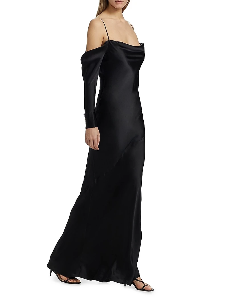 Melly Silk Off-The-Shoulder Gown