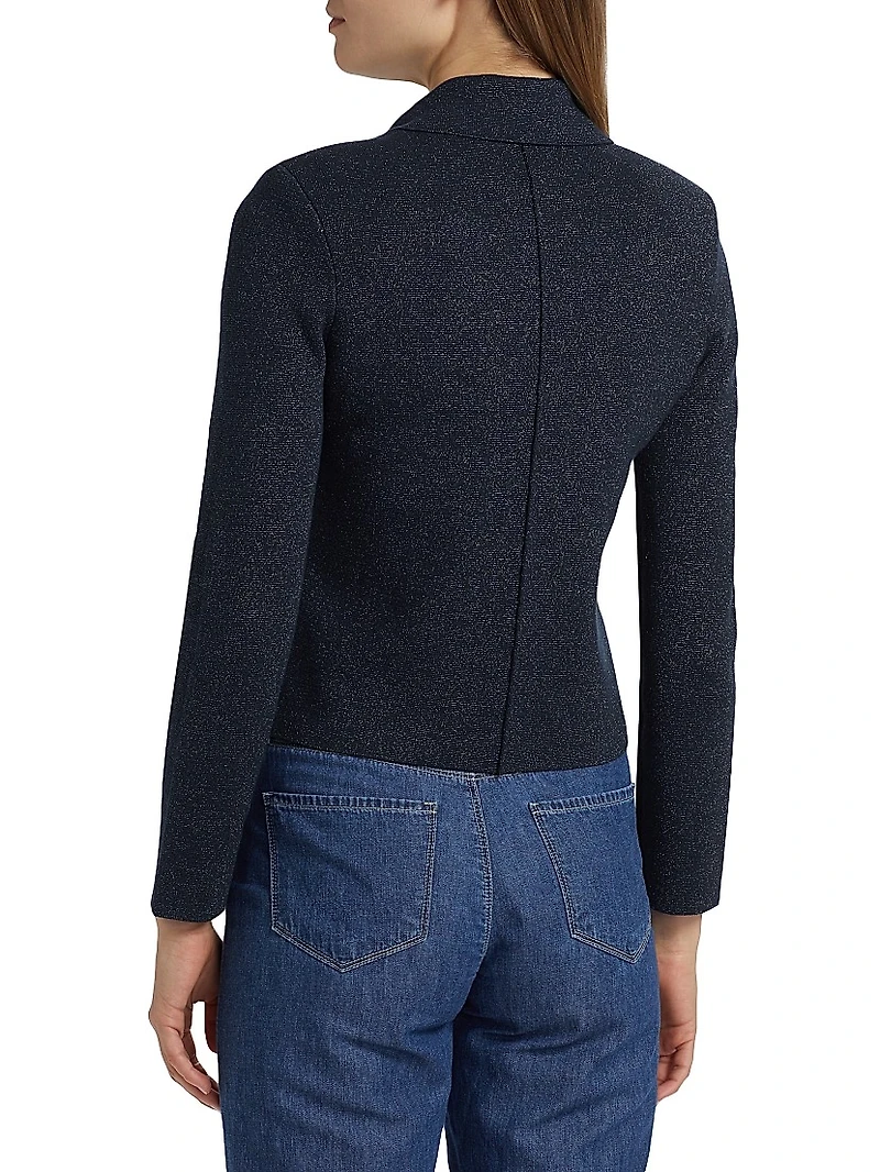 Chia Cotton-Blend Knit Biker Jacket