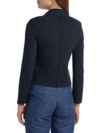 Chia Cotton-Blend Knit Biker Jacket
