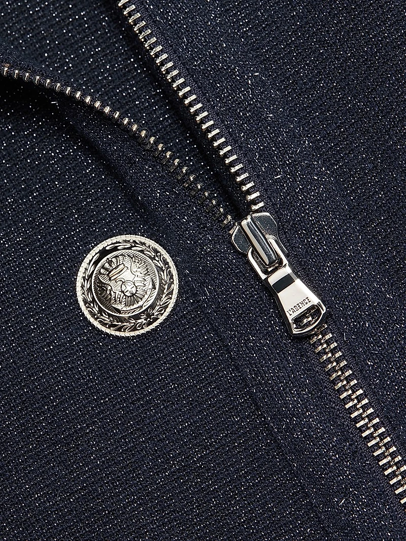 Chia Cotton-Blend Knit Biker Jacket