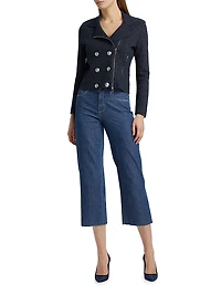 Chia Cotton-Blend Knit Biker Jacket