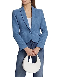 Jennah Tweed Cotton-Blend One-Button Blazer