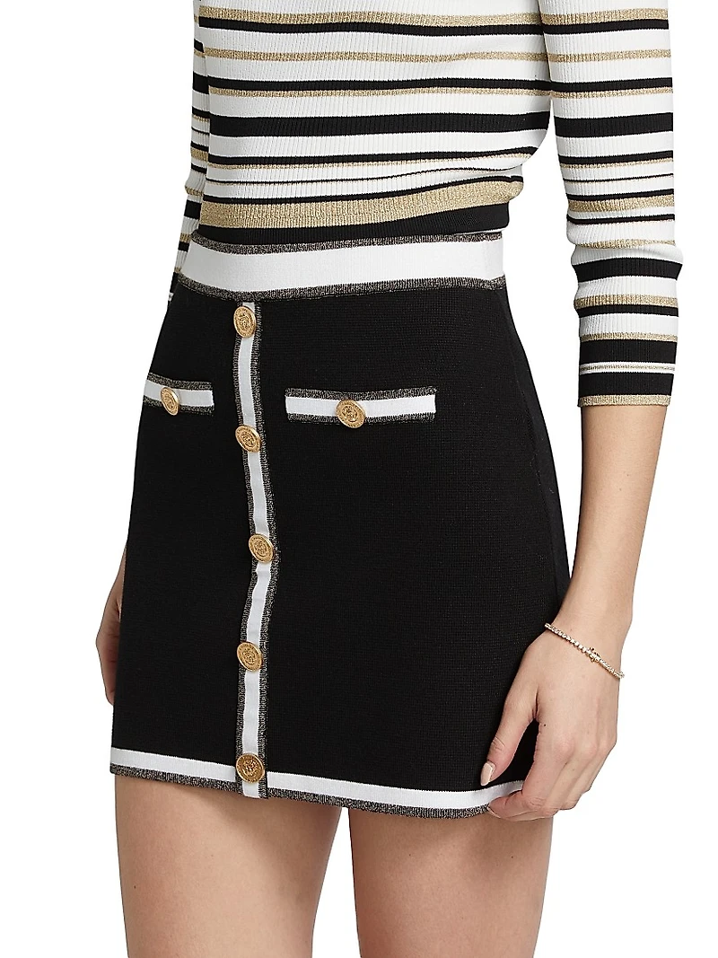 Emi Contrast Trim Miniskirt