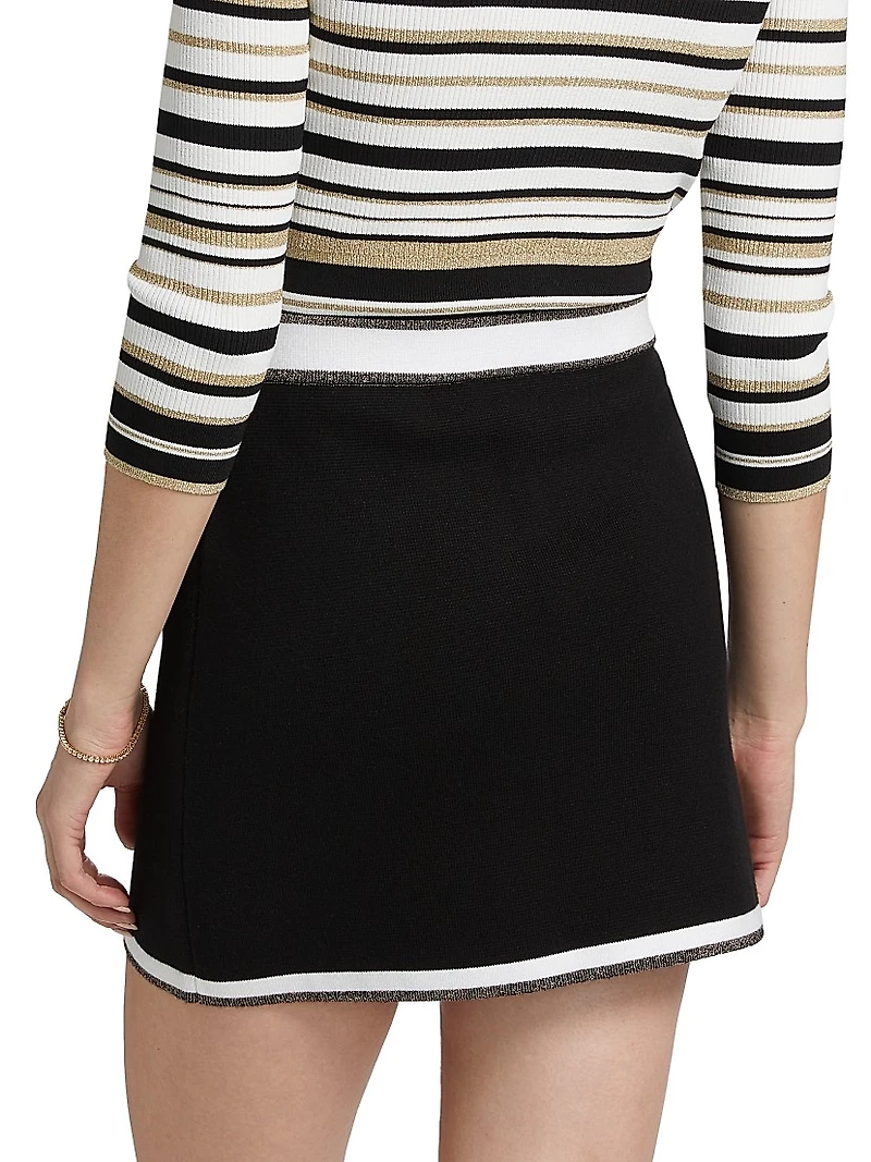 Emi Contrast Trim Miniskirt