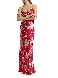 Charmaine Floral Silk Slip Gown